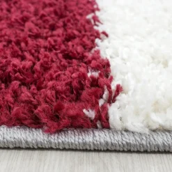 Life Shaggy tæppe Ternet - Rød