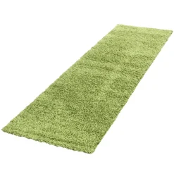 Life Shaggy Tæppeløber Ensfarvet - Grøn