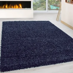 Life Shaggy Tæppeløber Ensfarvet - Blå