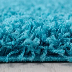 Life Shaggy Tæppeløber Ensfarvet - Turkis