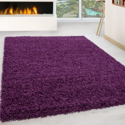 Life Shaggy Tæppeløber Ensfarvet - Lilla
