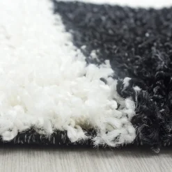 Life Shaggy Tæppeløber Ternet - Sort