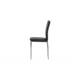 Lily Spisebordsstol - Sort med forkromet stål ben