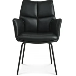 Lily Spisestuestol med armlæn - Sort læder