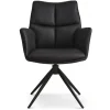 Lily Spisestuestol med Drejefunktion med armlæn - Sort stel - Micro læder