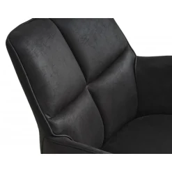 Lily Spisestuestol med Drejefunktion med armlæn - Sort stel - Micro læder