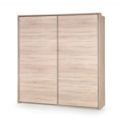 LIMA S-1 Garderobeskab med skydedøre B153 x H210 - Sonoma eg.
