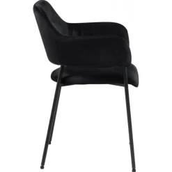 Lima spisebordsstol med armlæn sort stof