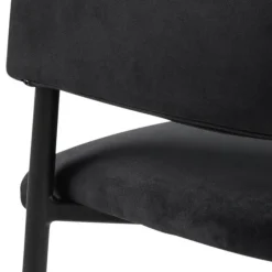 Lima spisebordsstol med armlæn sort stof