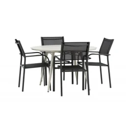 Lina Rund Loungesæt - Havemøbelsæt - Beige,Sort