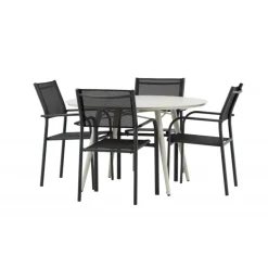 Lina Rund Loungesæt - Havemøbelsæt - Beige,Sort