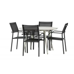 Lina Rund Loungesæt - Havemøbelsæt - Beige,Sort