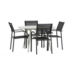 Lina Rund Loungesæt - Havemøbelsæt - Beige,Sort