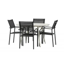 Lina Rund Loungesæt - Havemøbelsæt - Beige,Sort