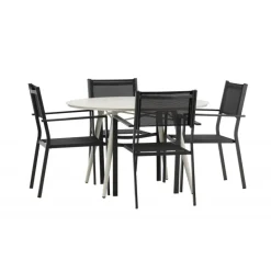 Lina Rund Loungesæt - Havemøbelsæt - Beige,Sort