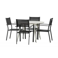 Lina Rund Loungesæt - Havemøbelsæt - Beige,Sort