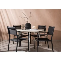 Lina Rund Loungesæt - Havemøbelsæt - Beige,Sort