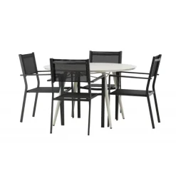 Lina Rund Loungesæt - Havemøbelsæt - Beige,Sort