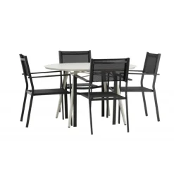 Lina Rund Loungesæt - Havemøbelsæt - Beige,Sort