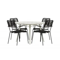 Lina Rund Loungesæt - Havemøbelsæt - Beige,Sort