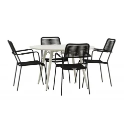 Lina Rund Loungesæt - Havemøbelsæt - Beige,Sort