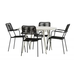 Lina Rund Loungesæt - Havemøbelsæt - Beige,Sort