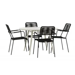 Lina Rund Loungesæt - Havemøbelsæt - Beige,Sort