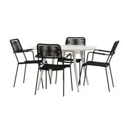 Lina Rund Loungesæt - Havemøbelsæt - Beige,Sort