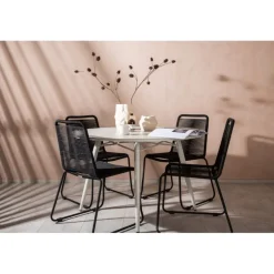 Lina Rund Loungesæt - Havemøbelsæt - Beige,Sort