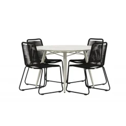 Lina Rund Loungesæt - Havemøbelsæt - Beige,Sort