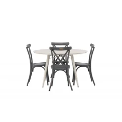 Lina Rundt Loungesæt - Havemøbelsæt - Beige,Mørkegrå