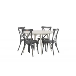 Lina Rundt Loungesæt - Havemøbelsæt - Beige,Mørkegrå