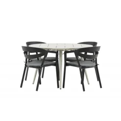 Lina Rundt Loungesæt - Havemøbelsæt - Beige,Sort