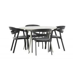 Lina Rundt Loungesæt - Havemøbelsæt - Beige,Sort