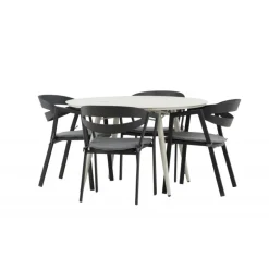 Lina Rundt Loungesæt - Havemøbelsæt - Beige,Sort