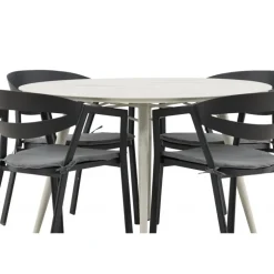 Lina Rundt Loungesæt - Havemøbelsæt - Beige,Sort