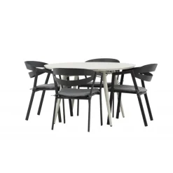 Lina Rundt Loungesæt - Havemøbelsæt - Beige,Sort