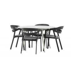 Lina Rundt Loungesæt - Havemøbelsæt - Beige,Sort