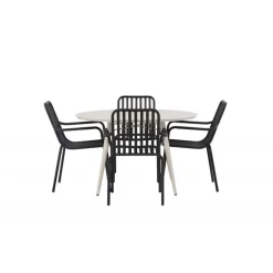 Lina Rundt Loungesæt - Havemøbelsæt - Beige,Sort