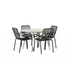 Lina Rundt Loungesæt - Havemøbelsæt - Beige,Sort