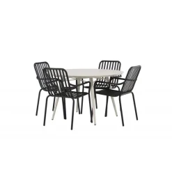 Lina Rundt Loungesæt - Havemøbelsæt - Beige,Sort