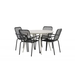 Lina Rundt Loungesæt - Havemøbelsæt - Beige,Sort