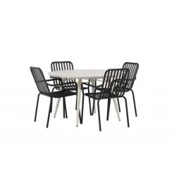 Lina Rundt Loungesæt - Havemøbelsæt - Beige,Sort