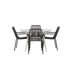 Lina Rundt Loungesæt - Havemøbelsæt - Beige,Sort