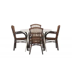Lina Rundt Loungesæt - Havemøbelsæt - Beige,Brun
