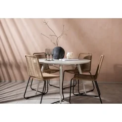 Lina Rundt Spisebordssæt - Beige,Brun