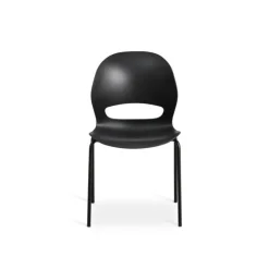 Linea Sort Spisebordsstol med sort Frame stel