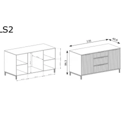 LINKaSTYLE kommode LS2 cashmere