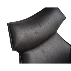 Liva Spisestuestol med armlæn - Sort stel - Onyx Black Bull microfiber læder