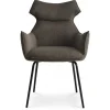 Liva Spisestuestol med armlæn - Sort stel - Sephia Brun stof